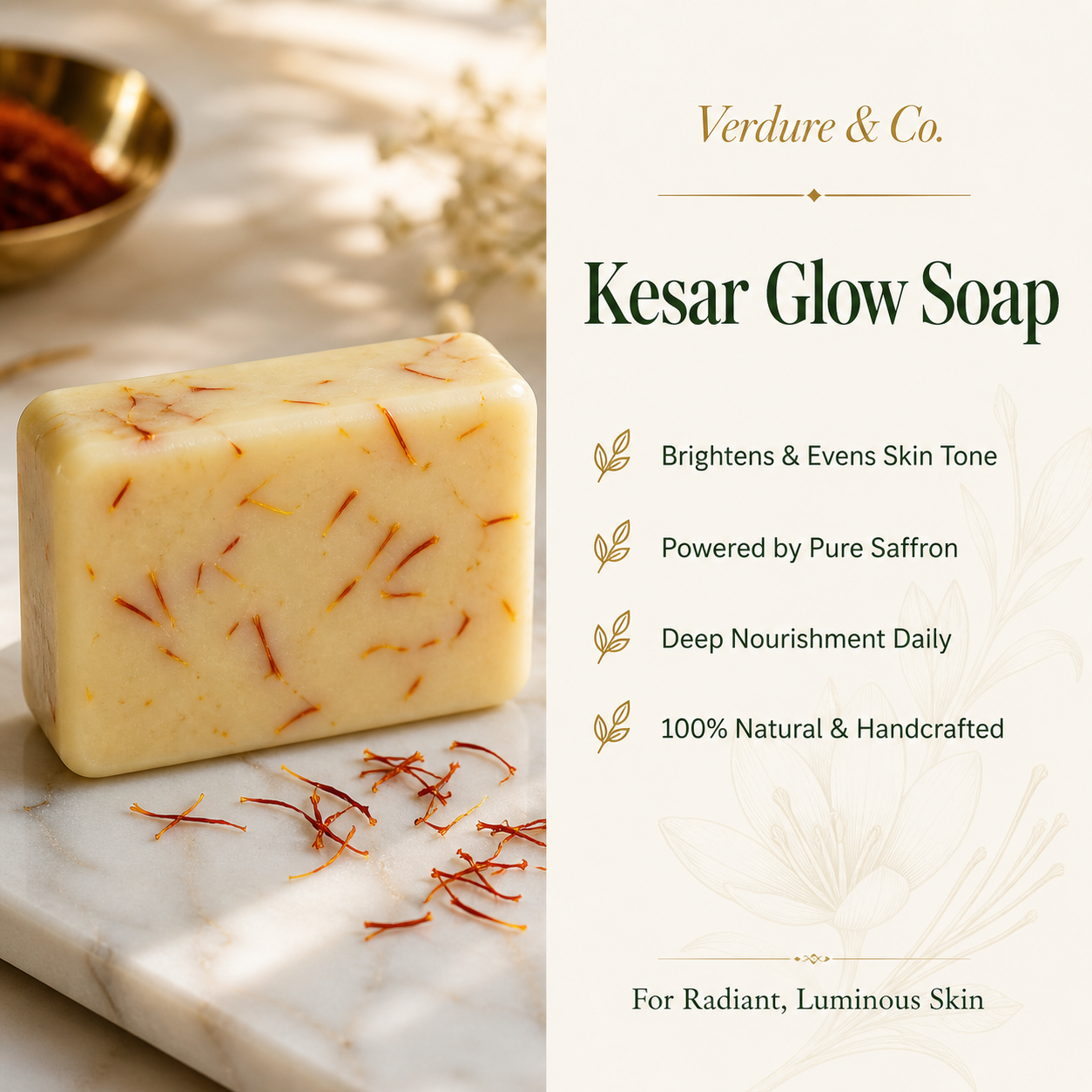 Verdure & Co. Kesar Soap & Tulsi Soap ( pack of 4 )