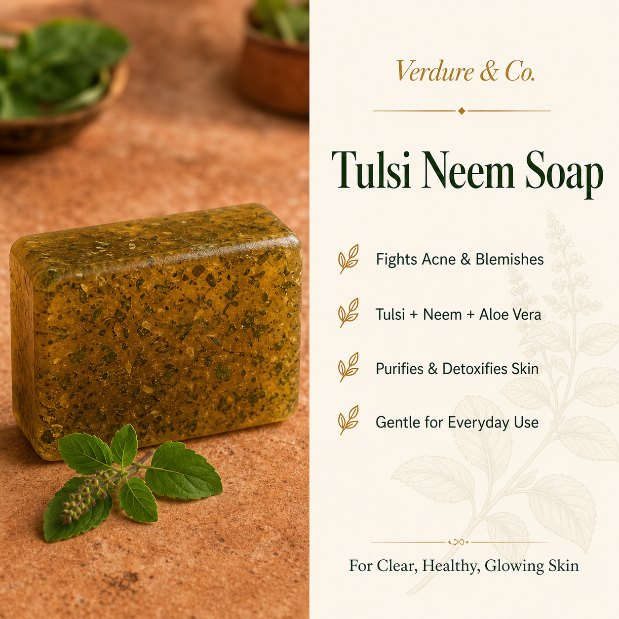 Verdure & Co. Kesar Soap & Tulsi Soap ( pack of 4 )
