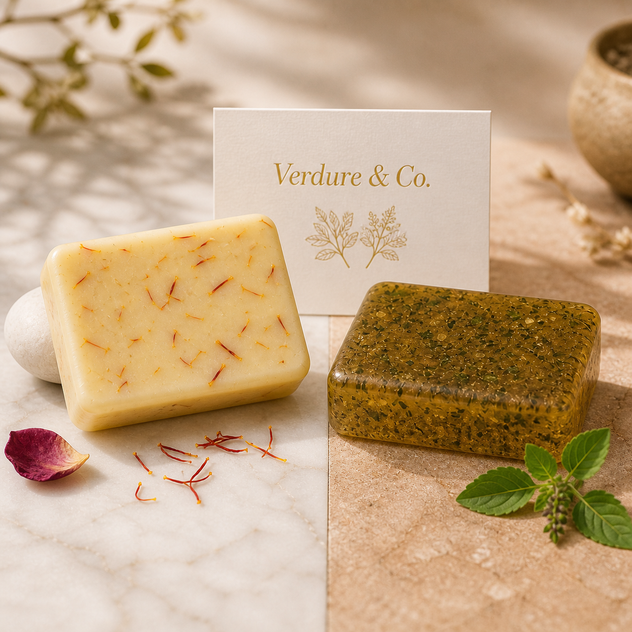 Verdure & Co. Kesar Soap & Tulsi Soap ( pack of 4 )