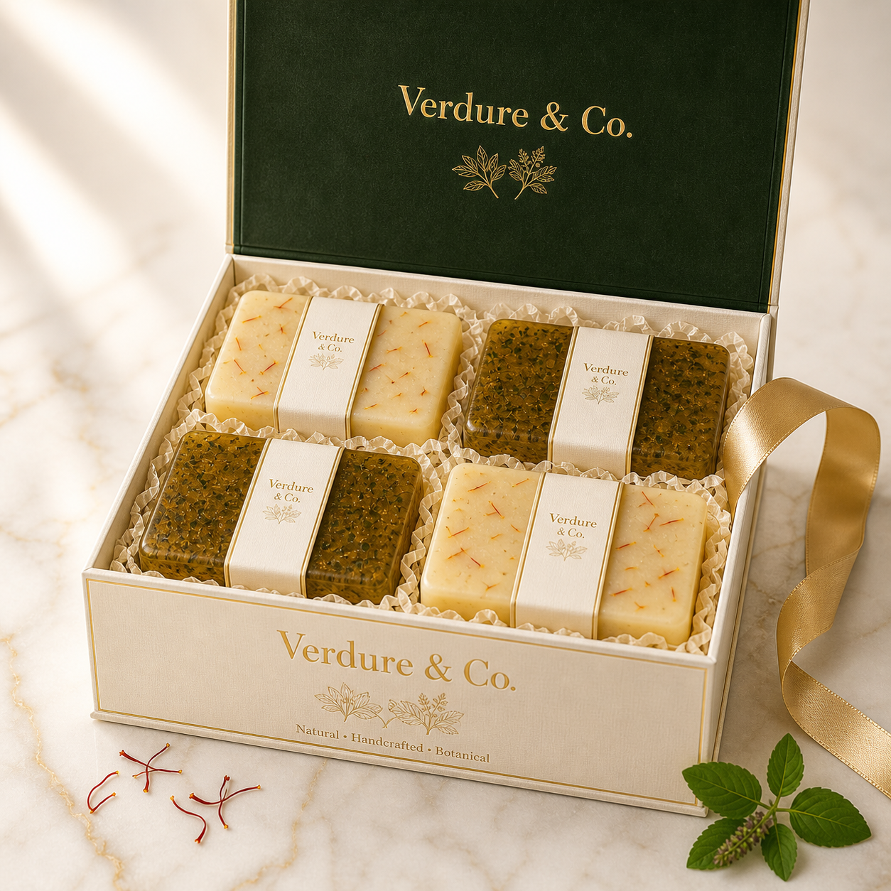 Verdure & Co. Kesar Soap & Tulsi Soap ( pack of 4 )